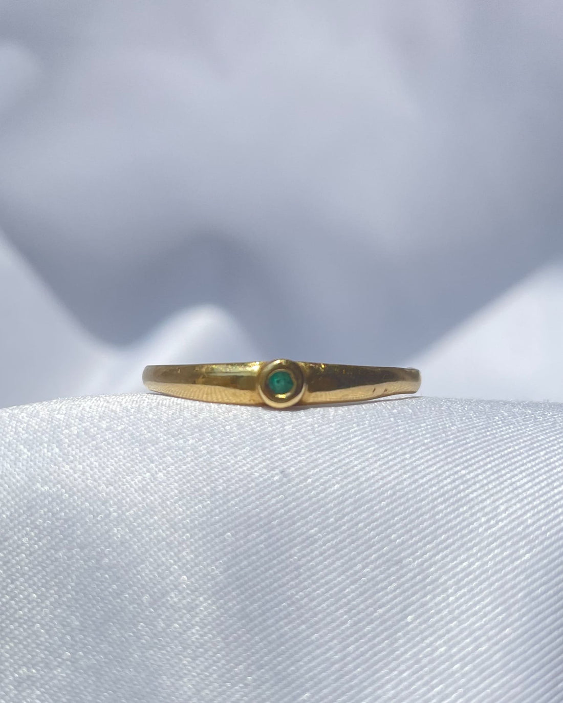 &quot;Giulia&quot; Emerald Bangle Ring