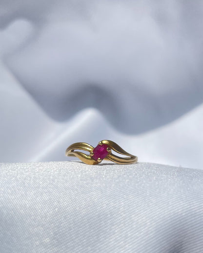 Bague tourbillon vintage rubis &quot;Olivia&quot;