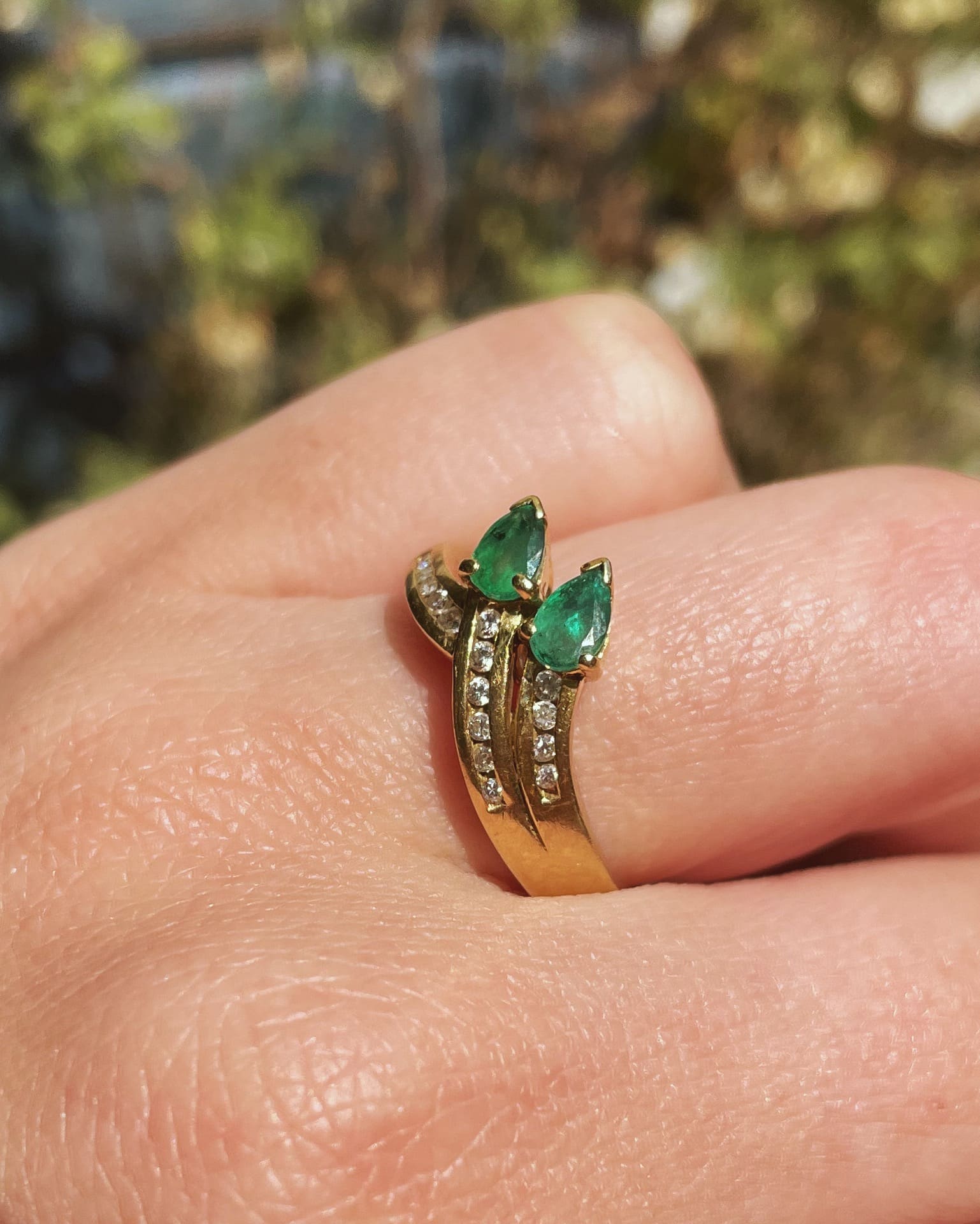 Bague serpent émeraudes &amp; diamants "Clémence" - Elliade Paris