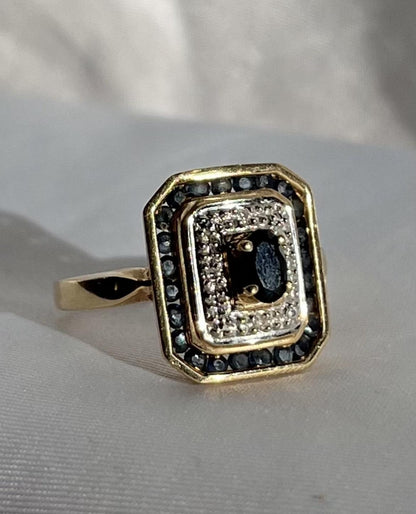 Bague style Art-Déco Saphirs et Diamants &quot;Calliste&quot;