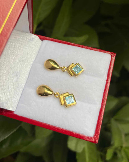Vintage Topaz "Cyane" Earrings
