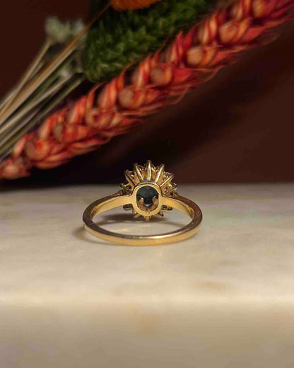1 carat sapphire &amp;amp; diamond daisy ring &quot;Ysalis&quot;