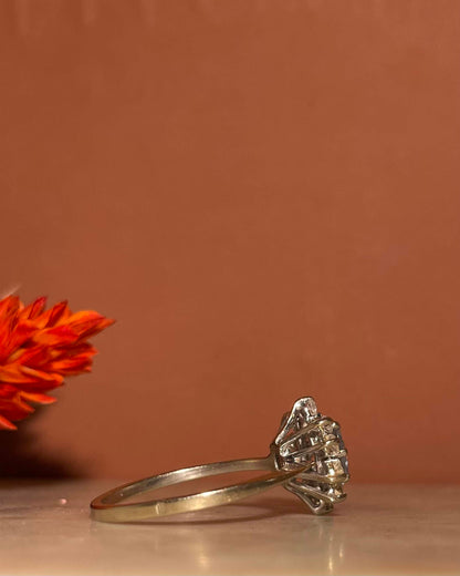 &quot;Umiko&quot; Aquamarine and Diamond Daisy Ring