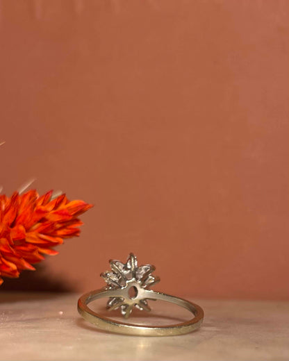 &quot;Umiko&quot; Aquamarine and Diamond Daisy Ring