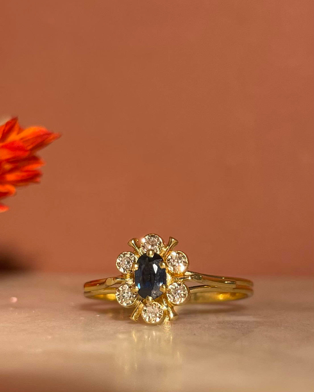 Bague Marguerite Saphir &amp; Diamants &quot;Jemmie&quot;