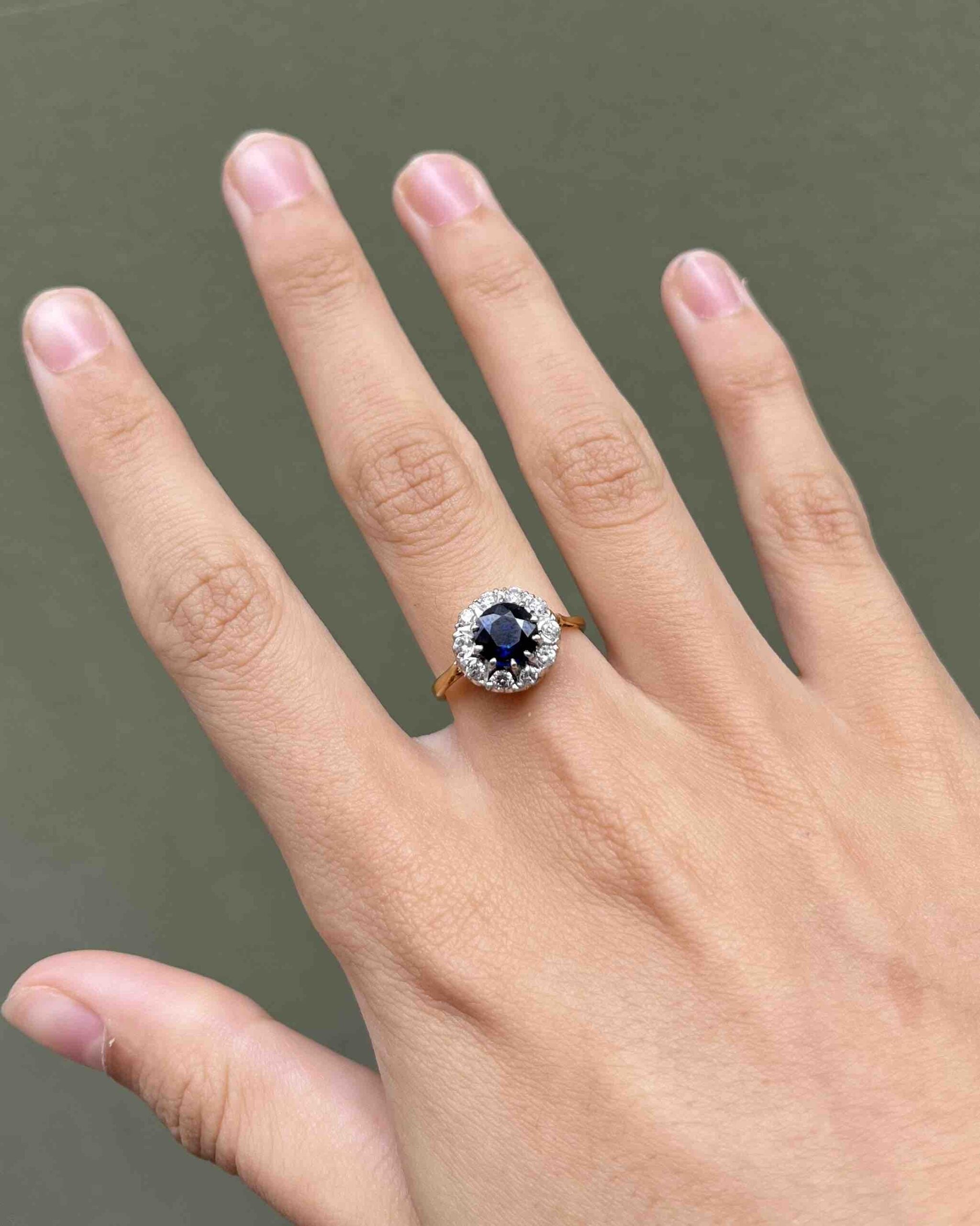 Bague Marguerite Saphir 1 carat &amp; Diamants "Devia"