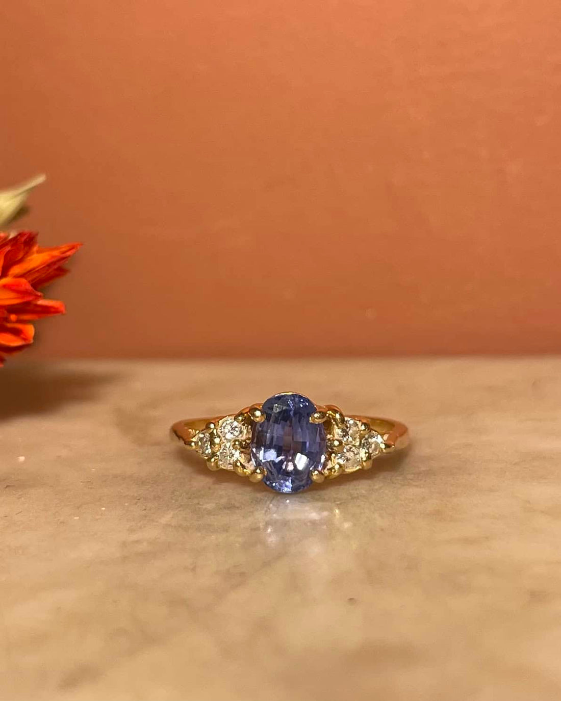 Bague Trilogie Tanzanite 1.21 carat & Diamants "Noeva"