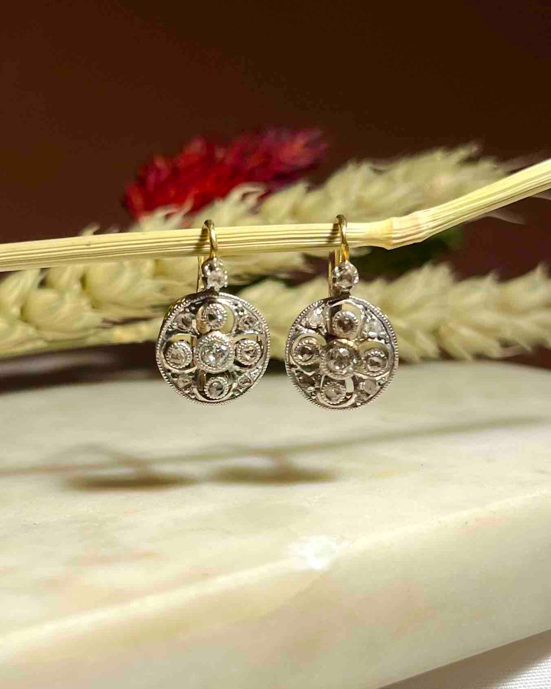 Pendientes Art Déco de diamantes &quot;Yasmine&quot;