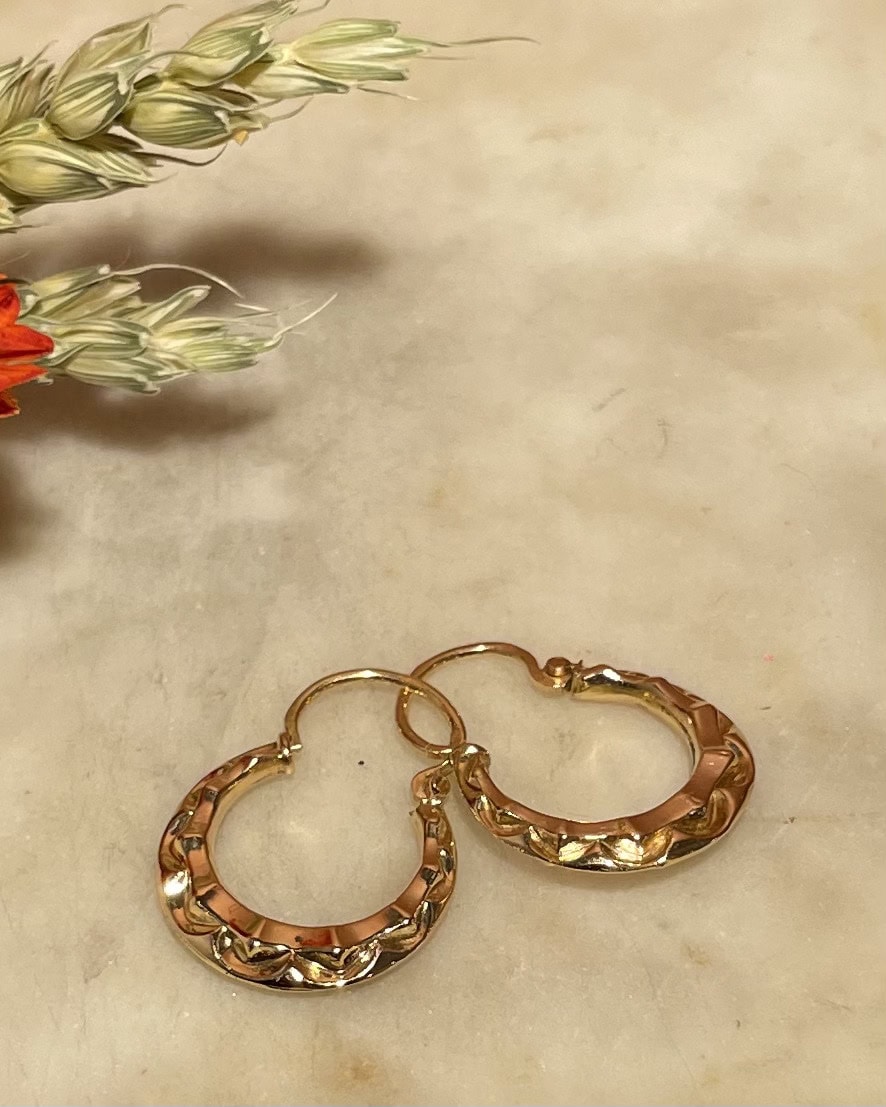 Pendientes de aro vintage de oro "Amala"