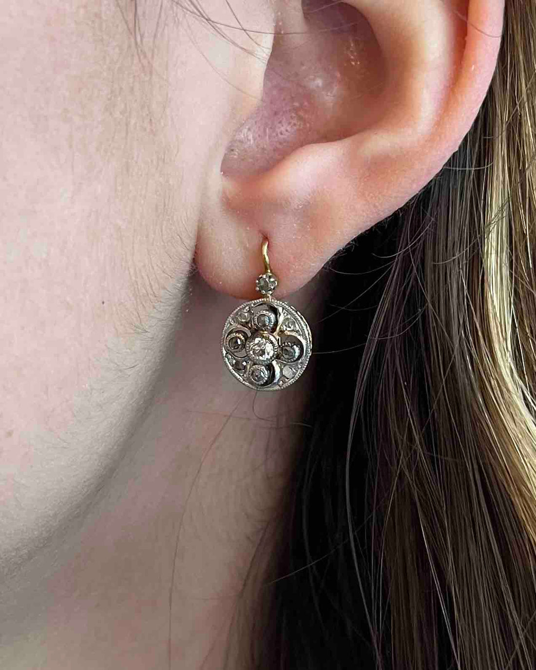 Pendientes Art Déco de diamantes &quot;Yasmine&quot;