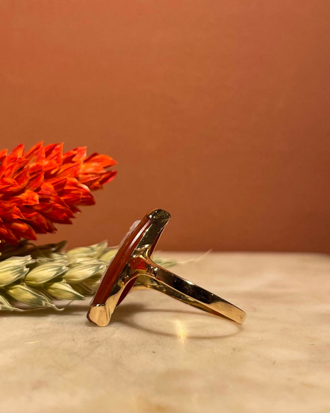 Bague vintage Camée Agate &quot;Sayuna&quot;