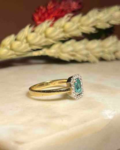 Bague Marguerite Émeraude et Diamants &quot;Selena&quot;
