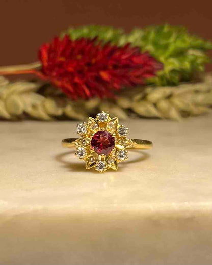 Bague Marguerite Spinelle &amp; Diamants &quot;Erina&quot;