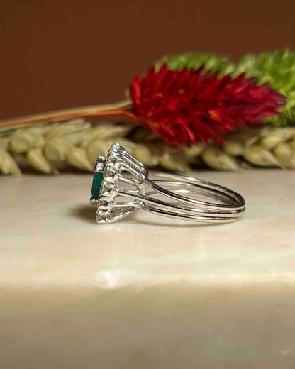 Bague Marguerite Émeraude 1 carat &amp; Diamants &quot;Jamie&quot;