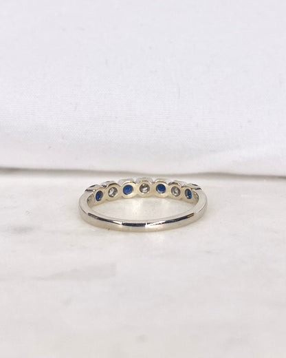 Bague Demi-Alliance Saphirs &amp; Diamants &quot;Olina&quot;