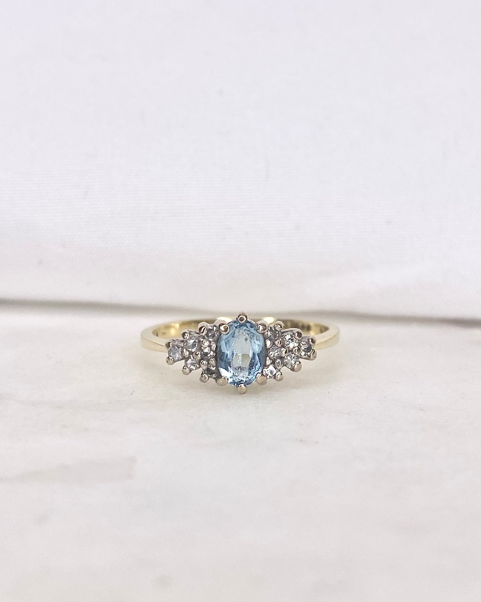 Bague Trilogie Aigue-Marine &amp; Diamants "Aryelle"