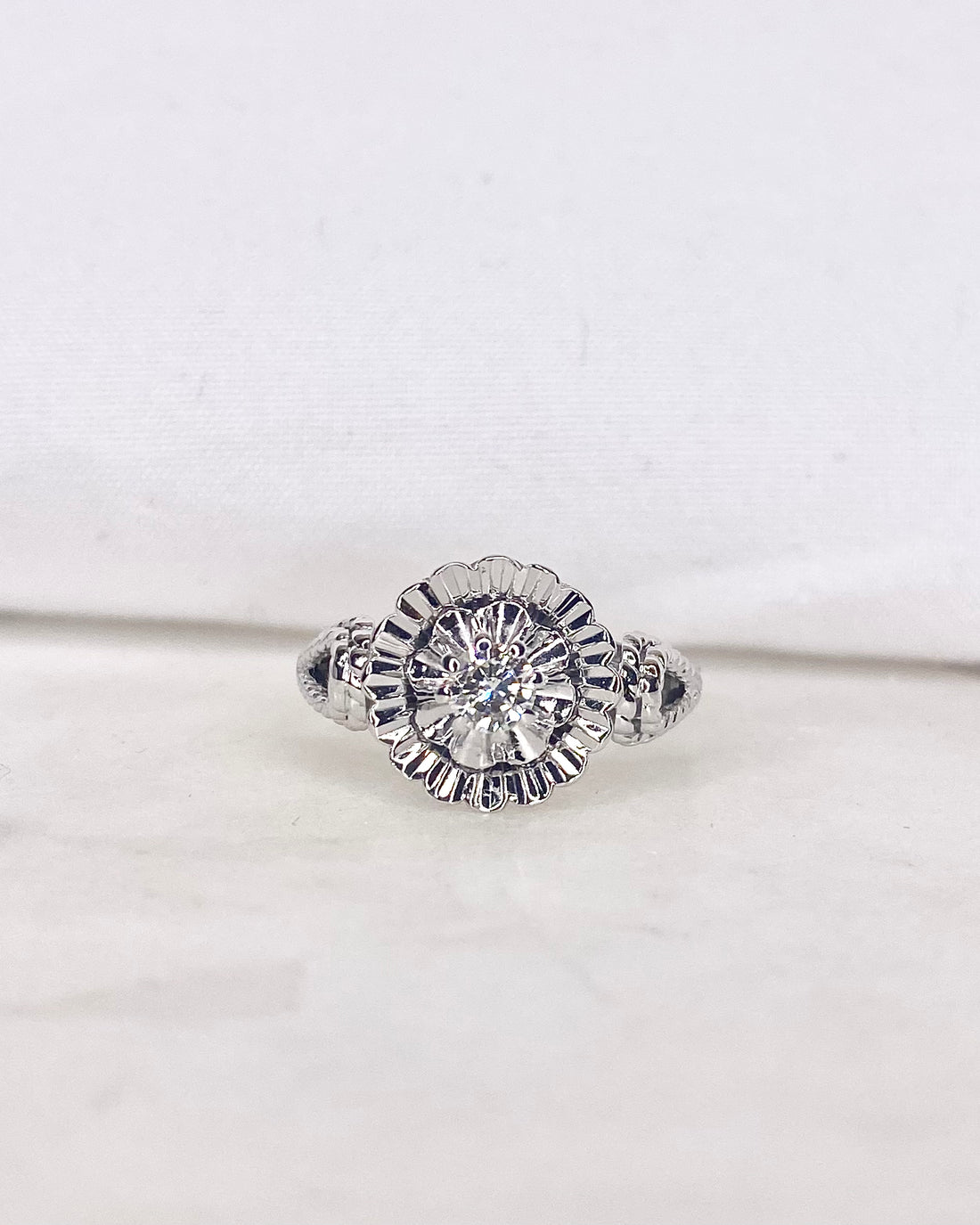 Bague Style Art-deco Solitaire Diamant &quot;Rhea&quot;