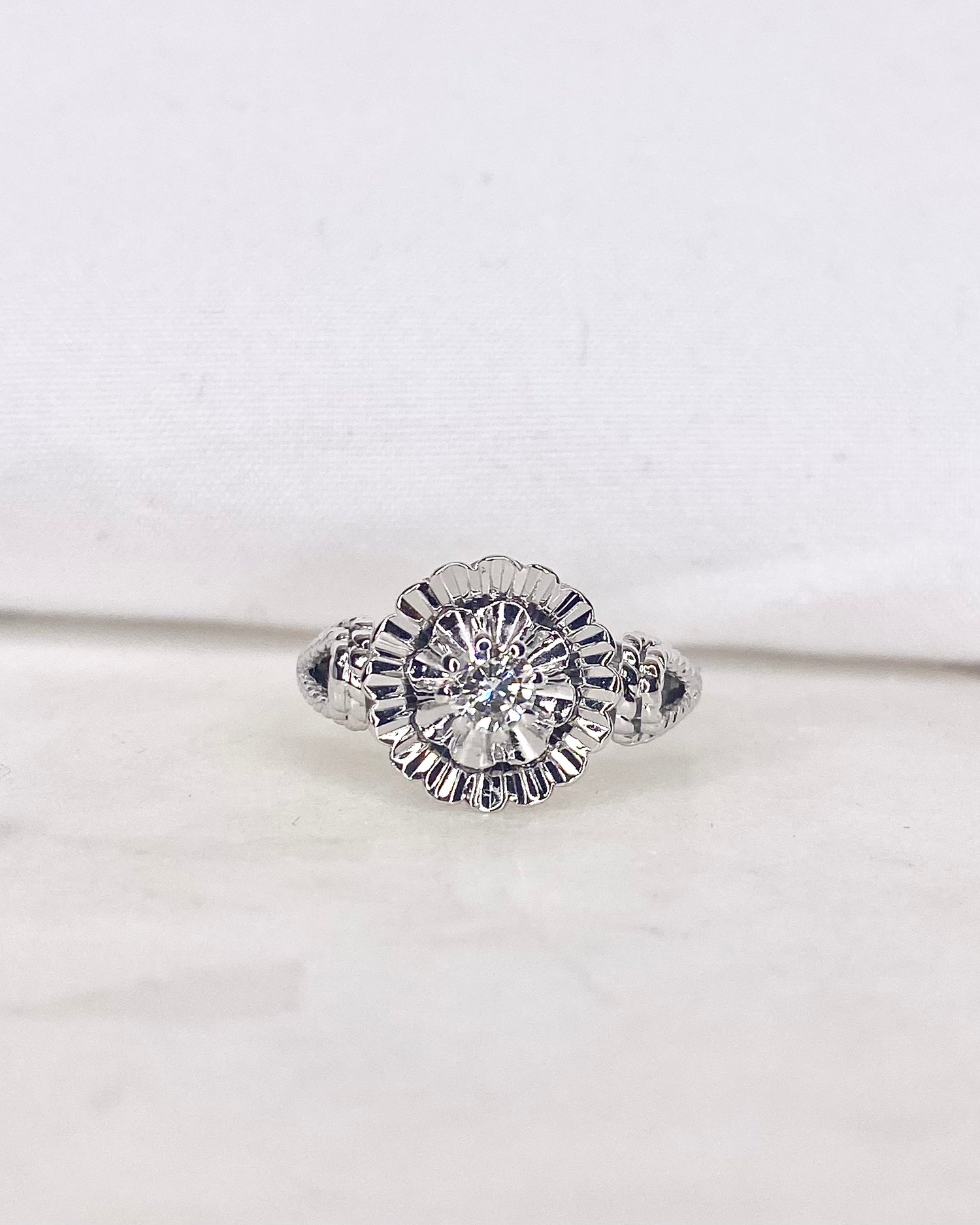 Bague Style Art-deco Solitaire Diamant &quot;Rhea&quot;