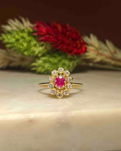 Bague Marguerite Rubis &amp; Diamants  &quot;Castille&quot;
