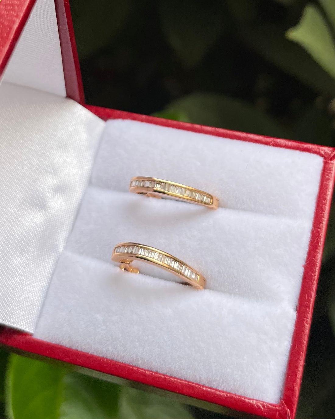 "Ornella" 44 Baguette Diamond Hoop Earrings