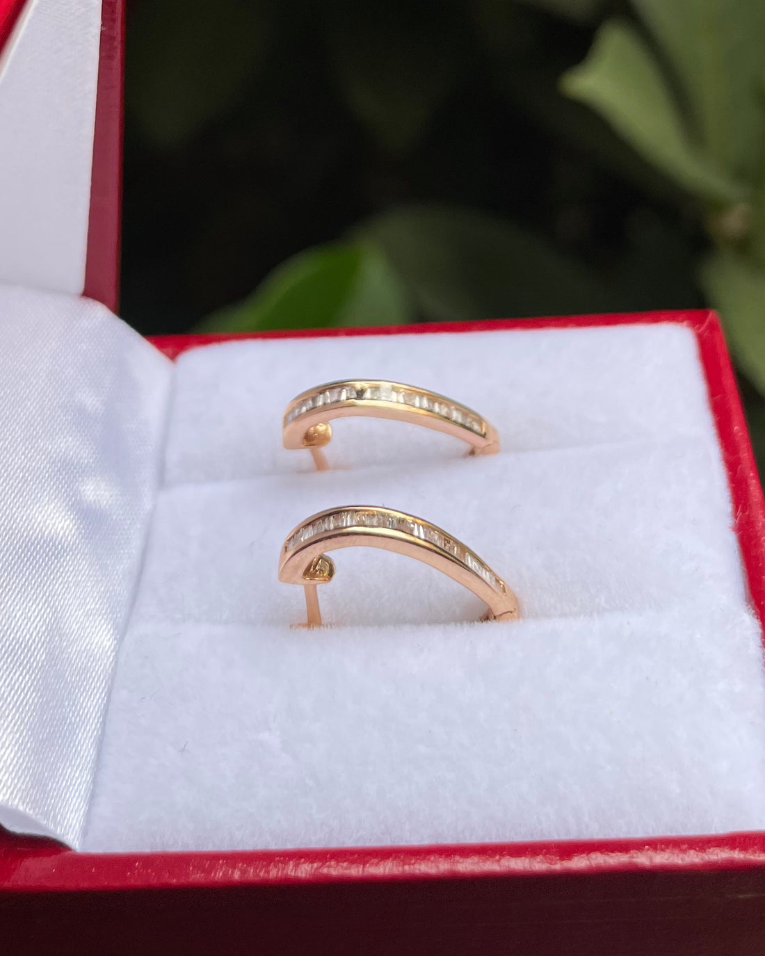 &quot;Ornella&quot; 44 Baguette Diamond Hoop Earrings