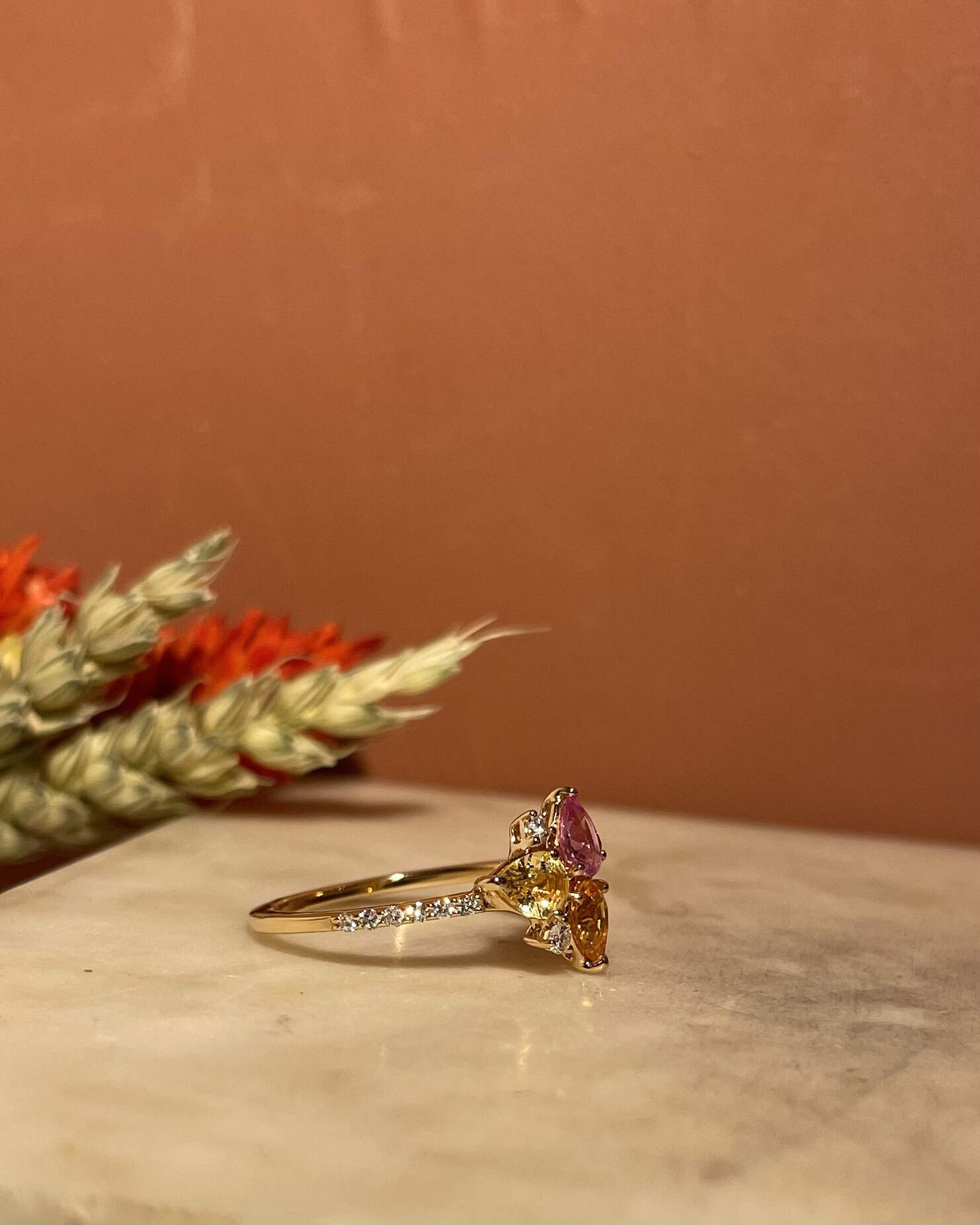Bague Camaïeu de Topazes &amp; Diamants &quot;Trisha&quot;