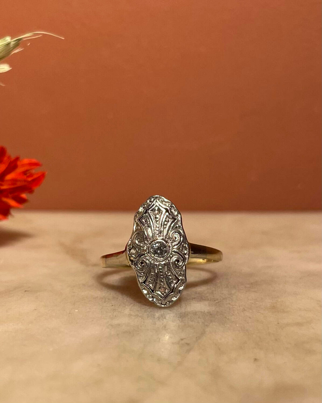 Bague Vintage Art-Déco Diamants &quot;Audrey&quot;