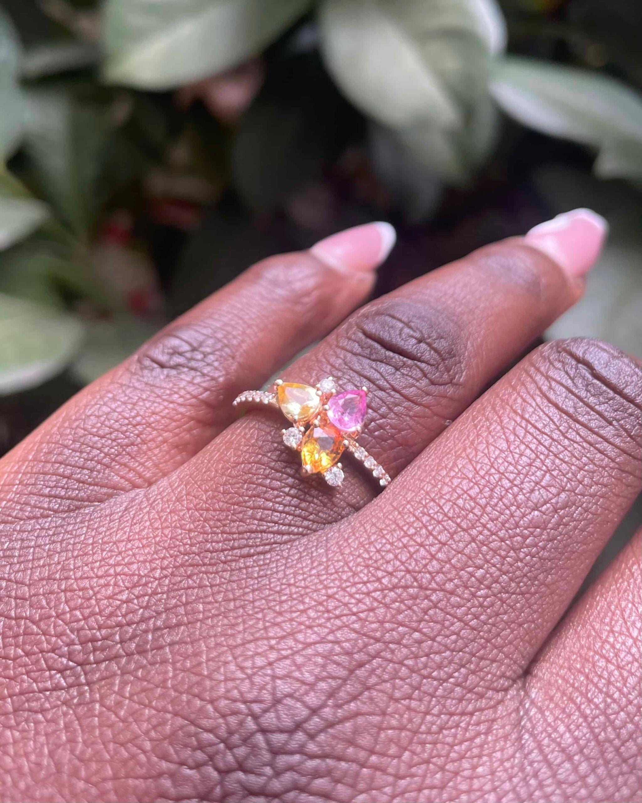 Bague Camaïeu de Topazes &amp; Diamants &quot;Trisha&quot;