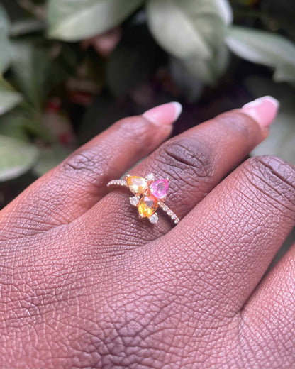 Bague Camaïeu de Topazes &amp; Diamants &quot;Trisha&quot;