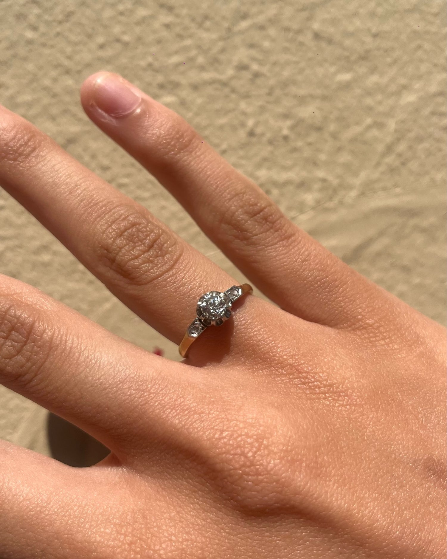 Bague Vintage trilogie diamants &quot;Mélanie&quot;