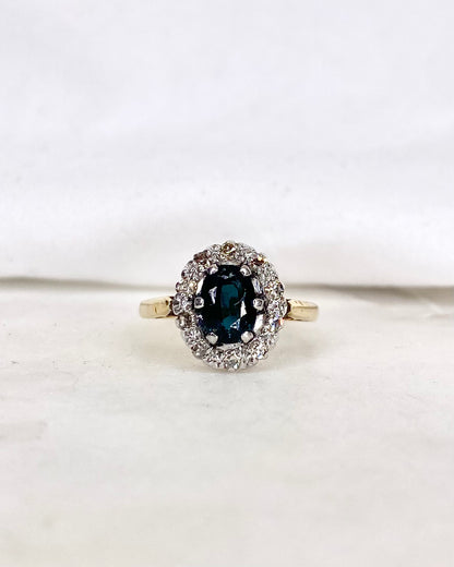 Bague Marguerite Saphir 1.30 carat &amp; Diamants &quot;Maria&quot;