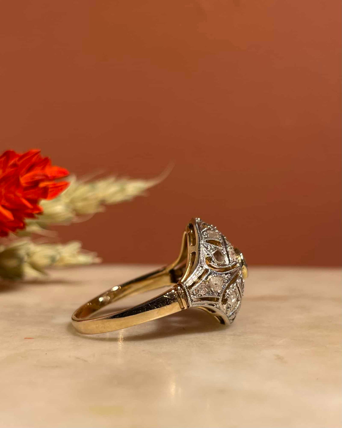 Bague vintage Art-déco Diamants &quot;Kahir&quot;