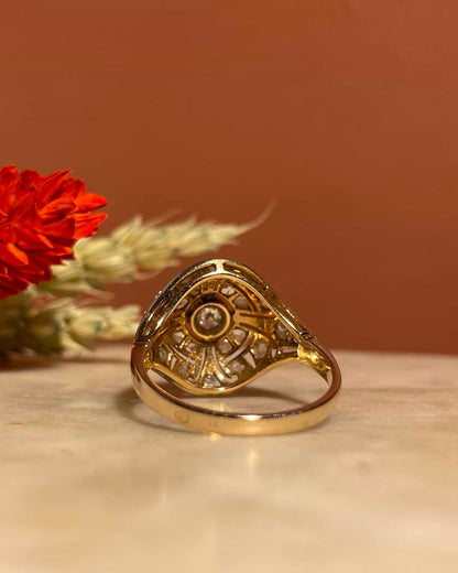 Bague vintage Art-déco Diamants &quot;Kahir&quot;
