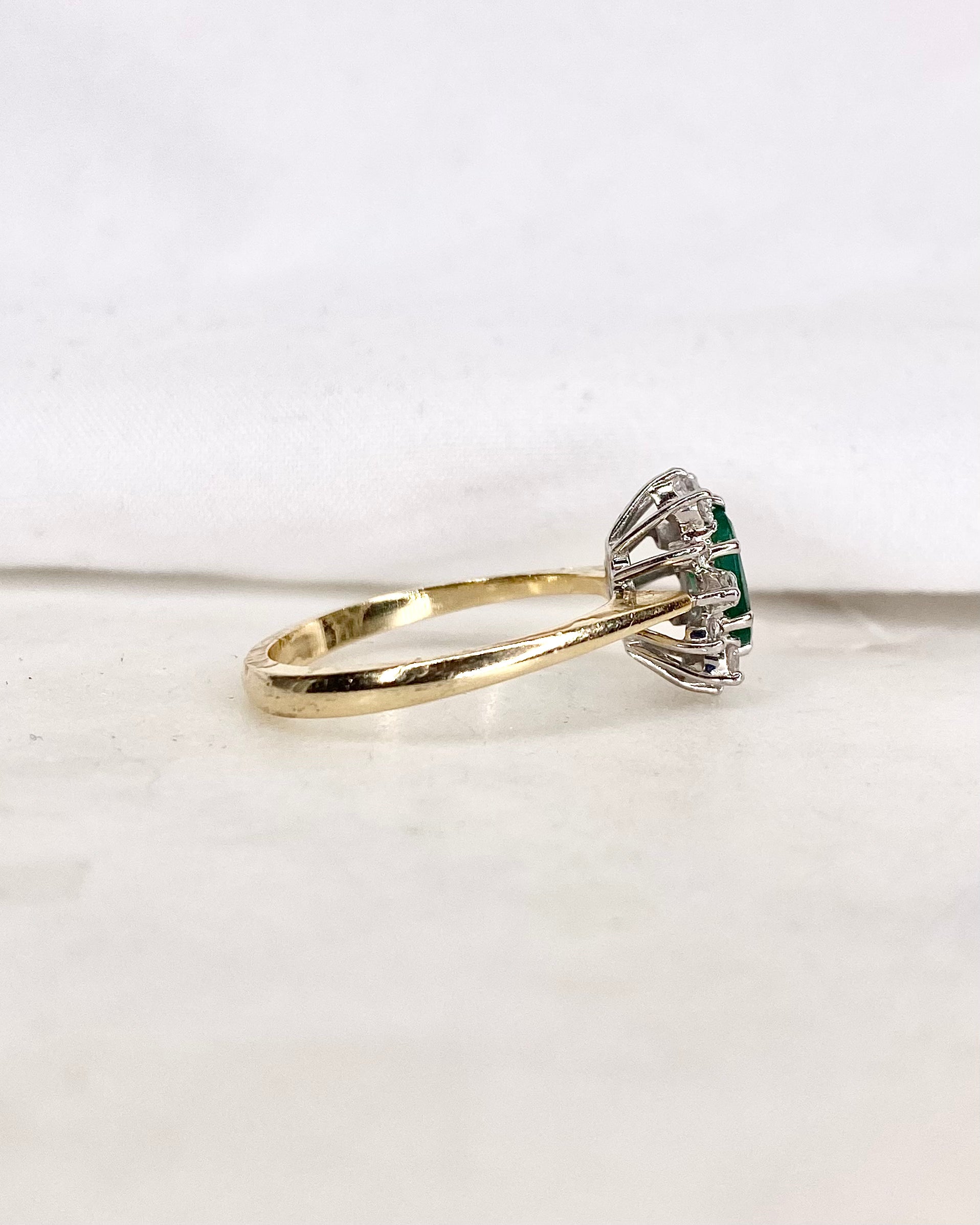 Marguerite Emerald &amp; Diamonds Ring "Selina"