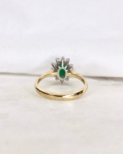Bague Marguerite Émeraude &amp; Diamants &quot;Selina&quot;