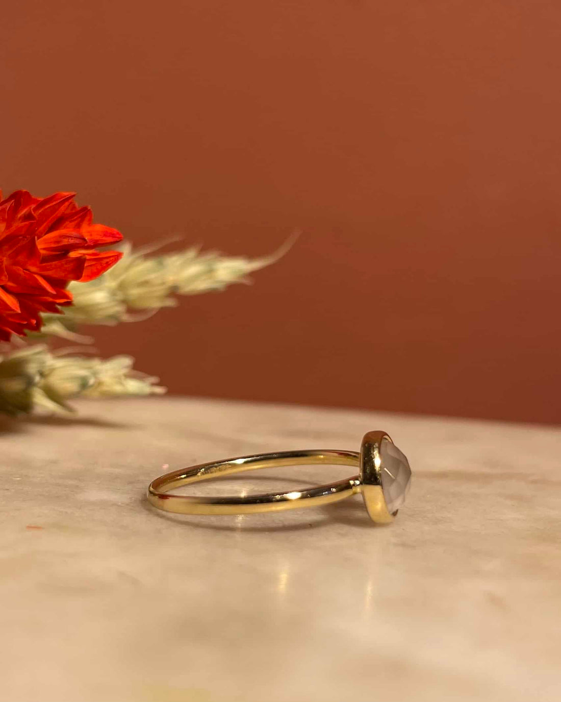 Bague Vintage Solitaire Quartz Rose &quot;Imana&quot;