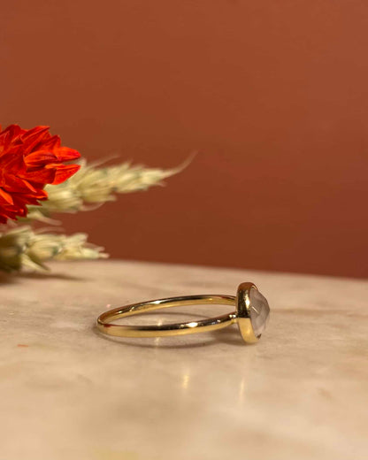 Bague Vintage Solitaire Quartz Rose &quot;Imana&quot;