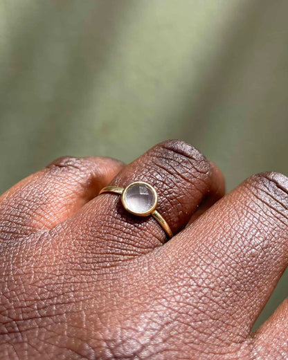 Bague Vintage Solitaire Quartz Rose &quot;Imana&quot;
