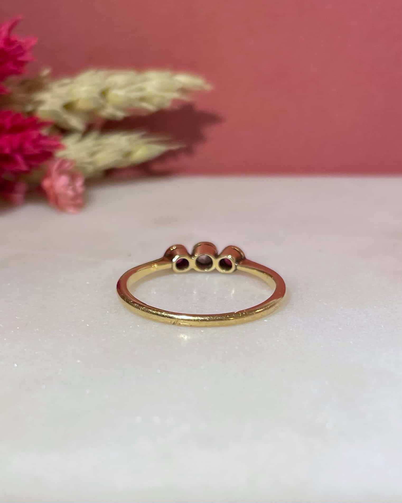 "Lovena" Ruby &amp;amp; Diamond Trilogy Ring