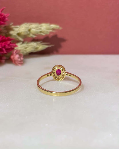 Bague Marguerite Rubis et 18 Diamants &quot;Mina&quot;