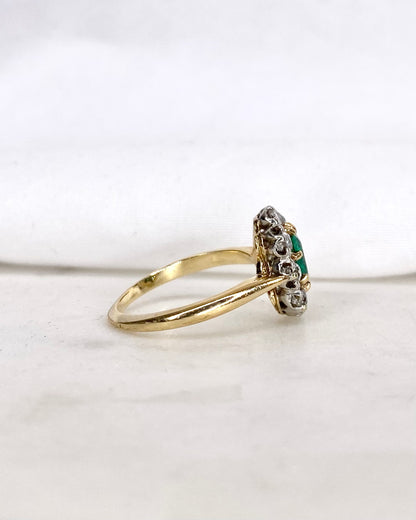 Bague Marguerite Émeraude &amp; Diamants &quot;Roxanne&quot;