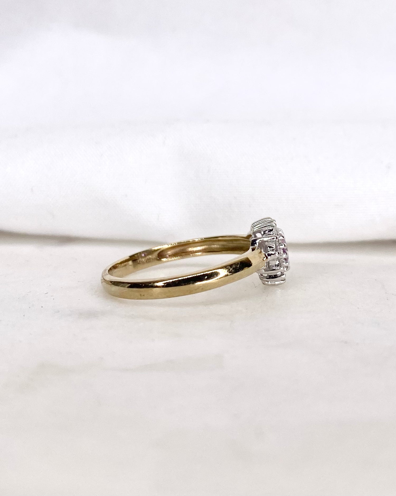 Bague Marguerite Cœur Saphir rose &amp; Diamants &quot;Chloé&quot;