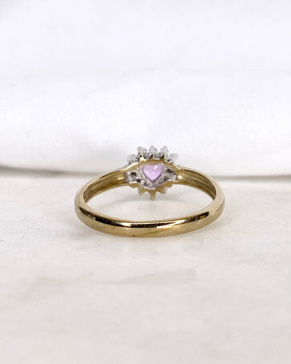Bague Marguerite Cœur Saphir rose &amp; Diamants &quot;Chloé&quot;