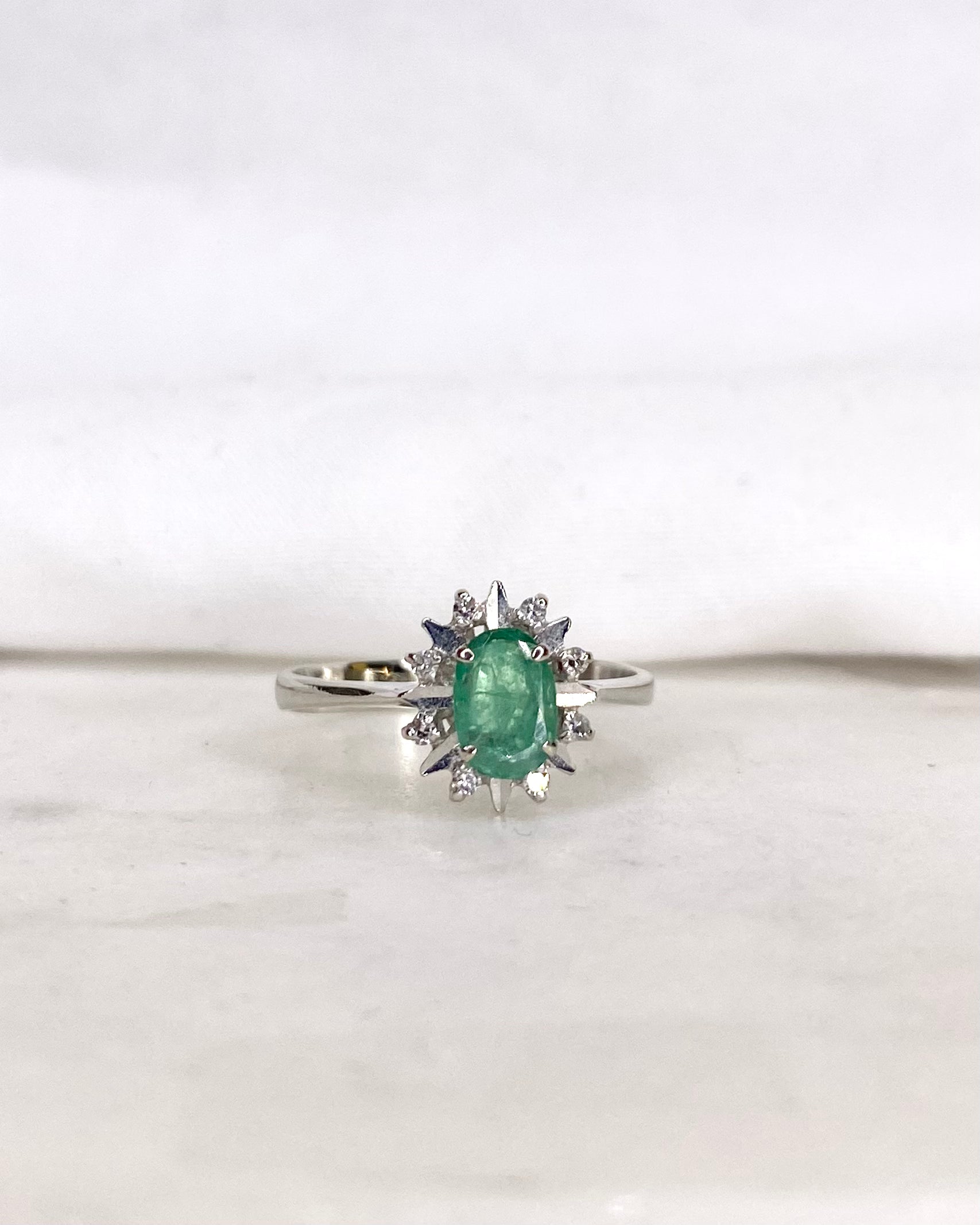 Marguerite Emerald &amp; Diamonds Ring "Charlie"