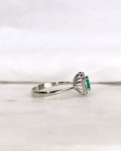 Bague Marguerite Émeraude &amp; Diamants &quot;Charlie&quot;