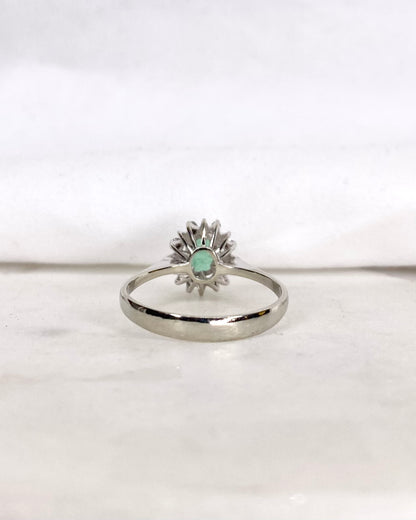 Bague Marguerite Émeraude &amp; Diamants &quot;Charlie&quot;