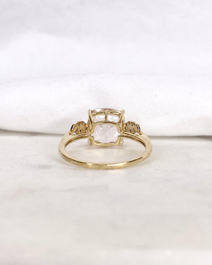 Bague Trilogie Topaze rose 6 carats &amp; Diamants &quot;Isabelle&quot;
