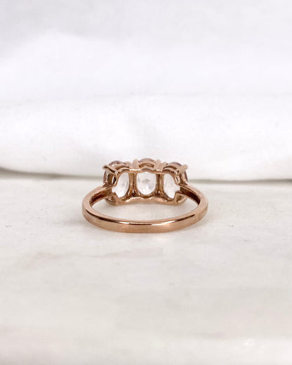 Bague Trilogie Morganite 2.66 carats &quot;Olina&quot;