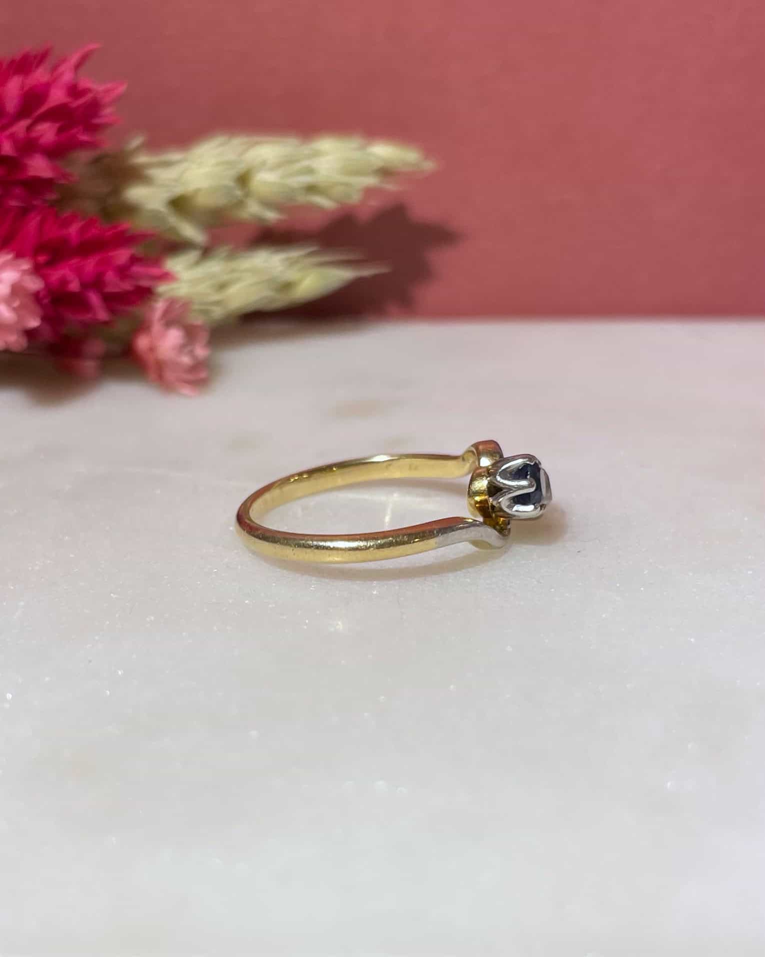 Bague Toi &amp; Moi Saphir &amp; Diamant "Ellerya" - Elliade Paris