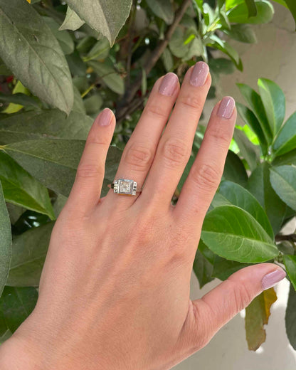 Bague Vintage Art Déco Diamant &quot;Méolia&quot;